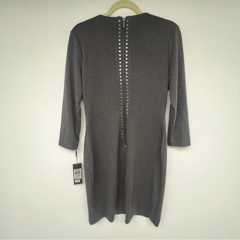 Karl Lagerfeld gray 3/4 sleeve studded dress - Picture 3 of 9